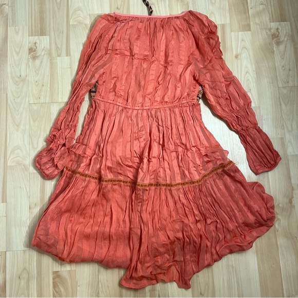 Anthropologie Norah Boho Long Sleeve Tiered Embroidered Mini Dress Size XSmall - Picture 8 of 8